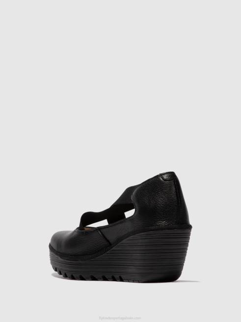 preto L02L684 sapatos elásticos yoly402 Fly London mulheres