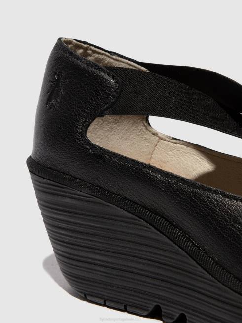 preto L02L684 sapatos elásticos yoly402 Fly London mulheres
