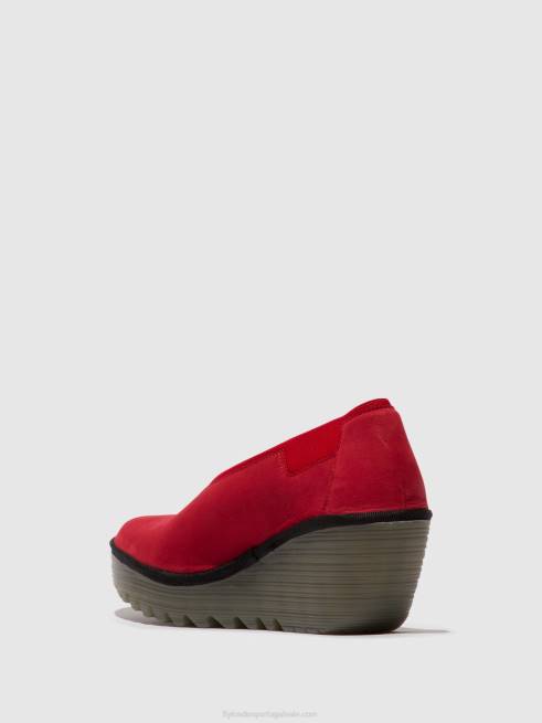 batom vermelho L02L625 sapato sem cadarço yoza438 Fly London mulheres