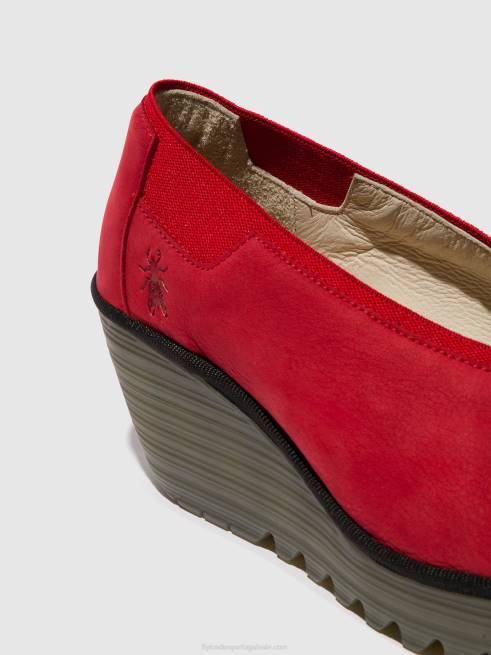 batom vermelho L02L625 sapato sem cadarço yoza438 Fly London mulheres