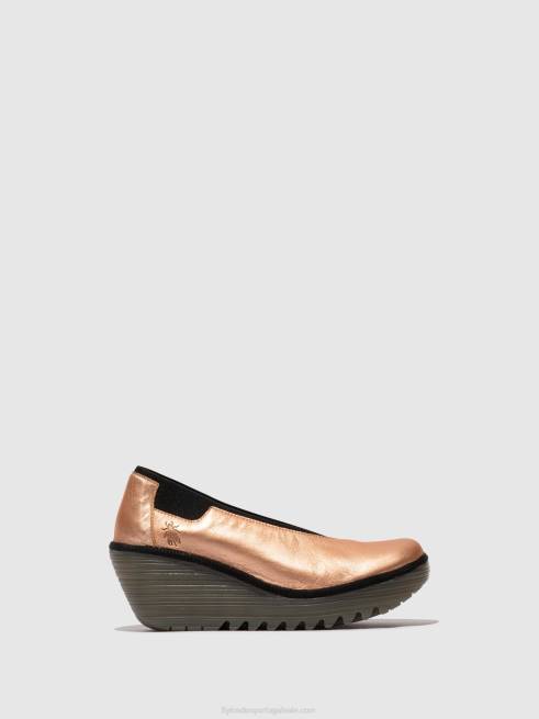 blush dourado L02L628 sapato sem cadarço yoza438 Fly London mulheres