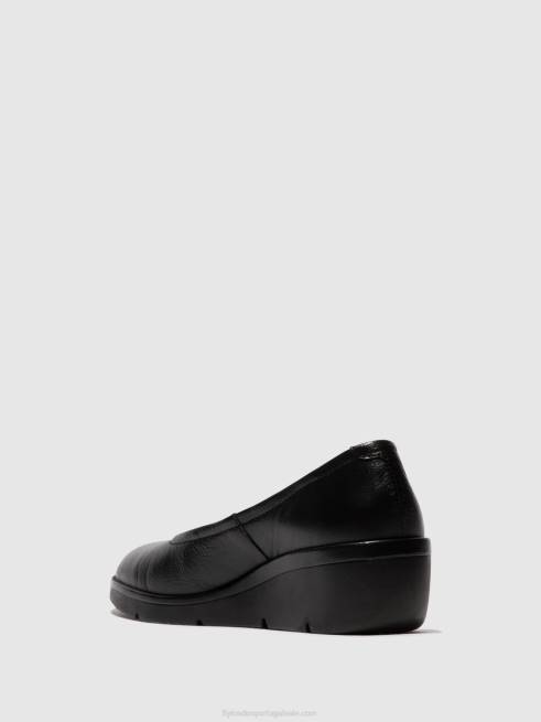 mousse preta L02L618 sapato sem cadarço numa570 Fly London mulheres