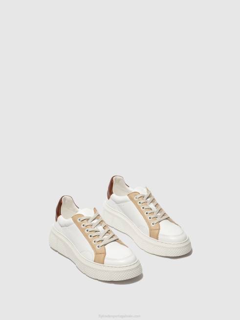 branco/bege/conhaque L02L757 tênis com cadarço emmy510 Fly London mulheres