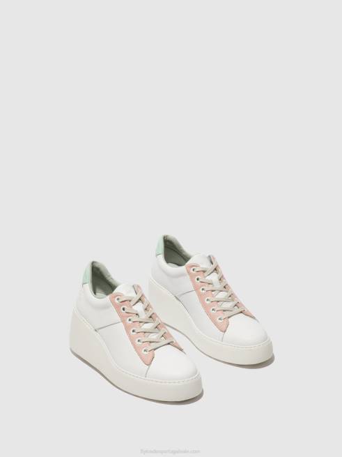 branco/nude/menta L02L713 tênis com cadarço delf580 Fly London mulheres
