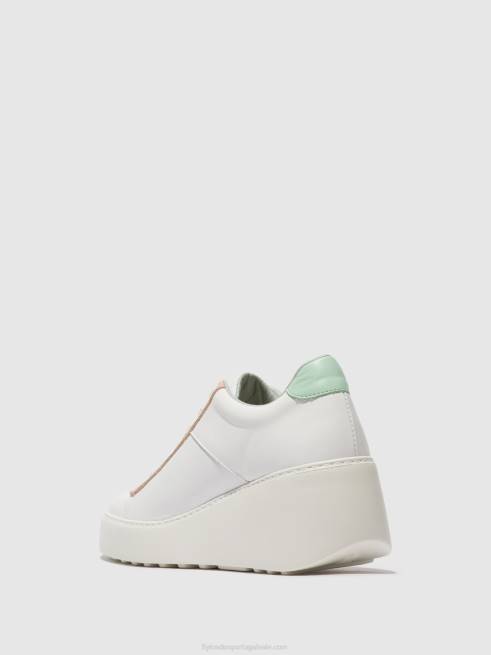 branco/nude/menta L02L713 tênis com cadarço delf580 Fly London mulheres
