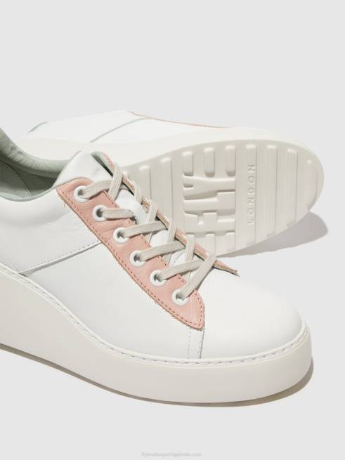 branco/nude/menta L02L713 tênis com cadarço delf580 Fly London mulheres