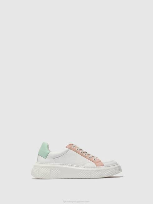 branco/nude/mint L02L758 tênis com cadarço emmy510 Fly London mulheres