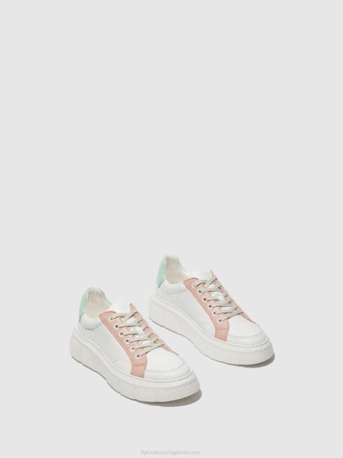 branco/nude/mint L02L758 tênis com cadarço emmy510 Fly London mulheres