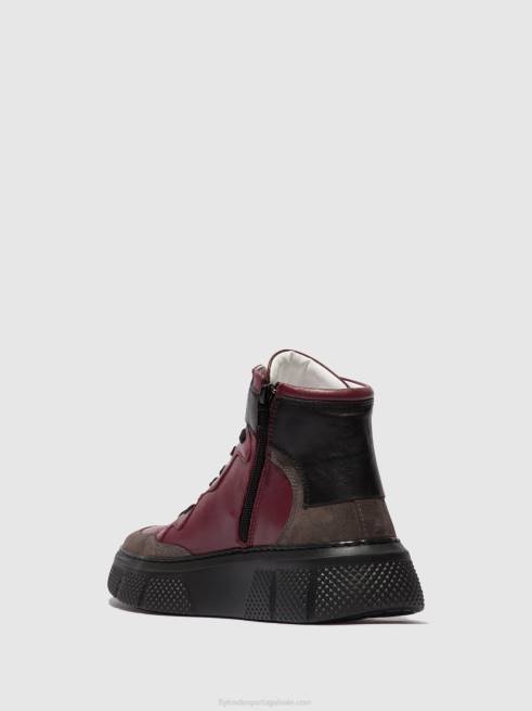 cinza/vinho/preto L02L734 tênis com cadarço eppe531 Fly London mulheres
