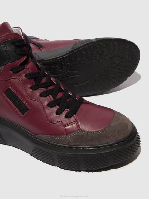 cinza/vinho/preto L02L734 tênis com cadarço eppe531 Fly London mulheres