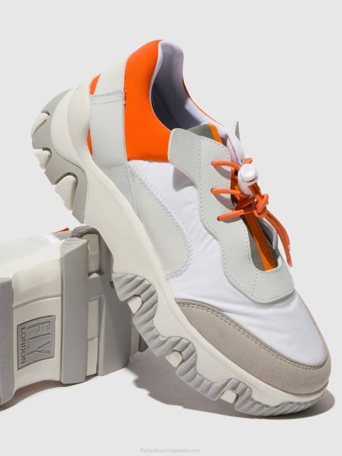 esbranquiçado/coral L02L748 tênis elástico fian634 Fly London mulheres