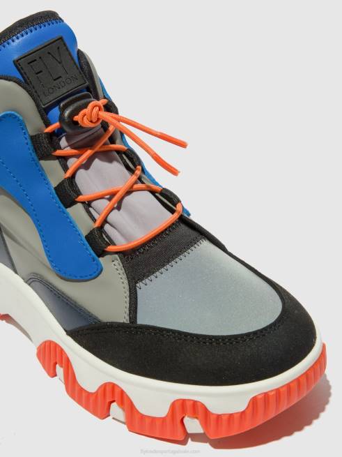 multi cinza/azul/laranja L02L766 tênis hi-top feny633 Fly London mulheres