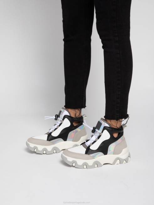 multi esbranquiçado L02L775 tênis hi-top feny633 Fly London mulheres