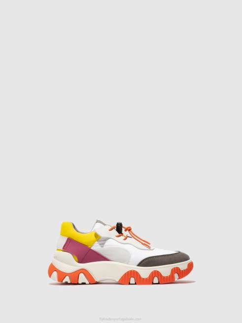 multi offwhite/amarelo/fuchia L02L773 tênis elástico fian634 Fly London mulheres