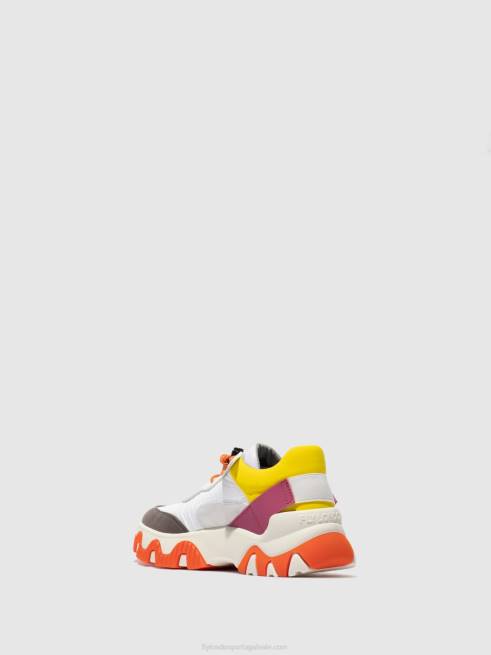 multi offwhite/amarelo/fuchia L02L773 tênis elástico fian634 Fly London mulheres