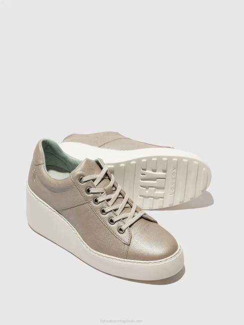 prata L02L720 tênis com cadarço delf580 Fly London mulheres