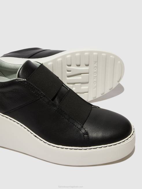 preto L02L730 tênis elásticos dito581 Fly London mulheres