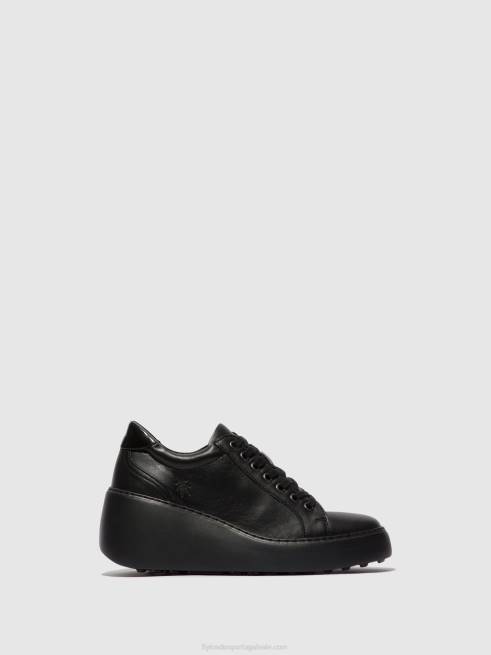 preto (sola preta) L02L737 tênis com cadarço dile450 Fly London mulheres