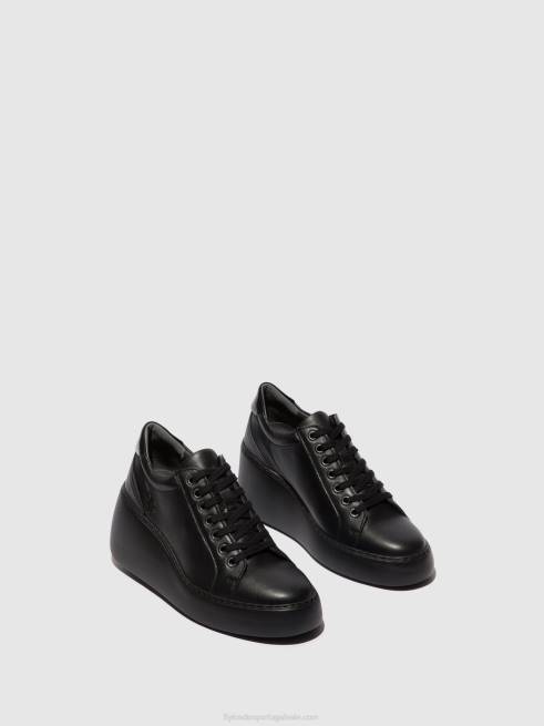 preto (sola preta) L02L737 tênis com cadarço dile450 Fly London mulheres