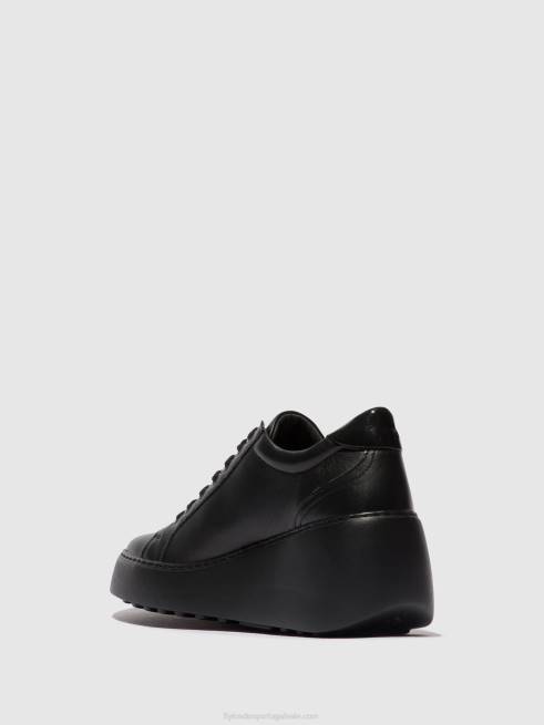 preto (sola preta) L02L737 tênis com cadarço dile450 Fly London mulheres